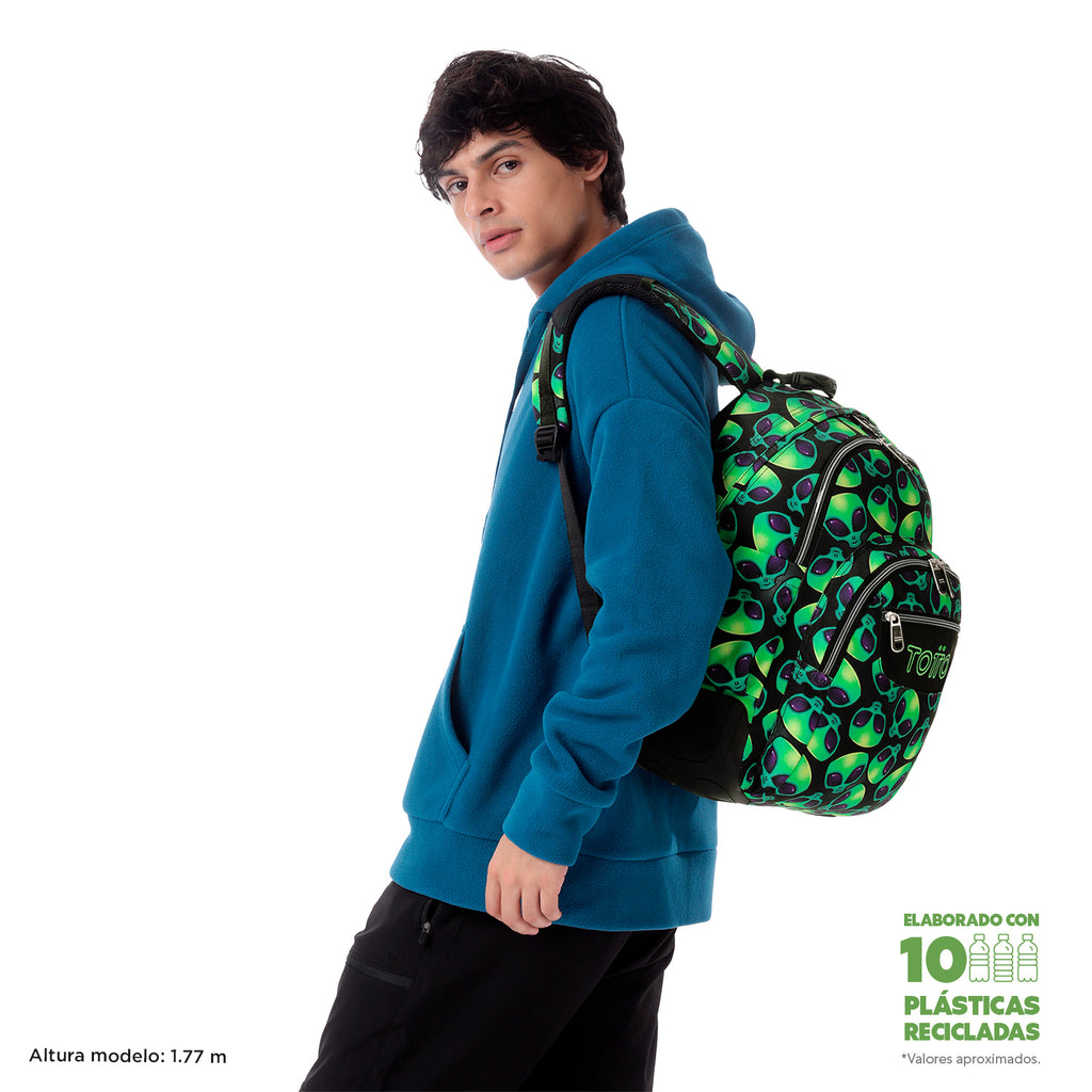 Conjunto Escolar TOTTO - Mochila Rayol + Lancheira Borrador + Estojo Tablero 6DS