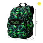 Conjunto Escolar TOTTO - Mochila Rayol + Lancheira Borrador + Estojo Tablero 6DS