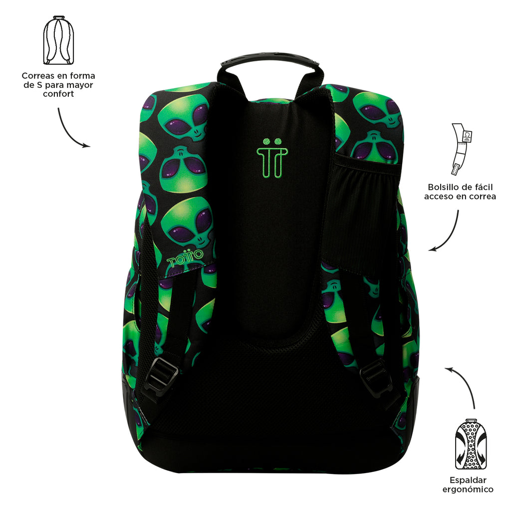 Conjunto Escolar TOTTO - Mochila Rayol + Lancheira Borrador + Estojo Tablero 6DS