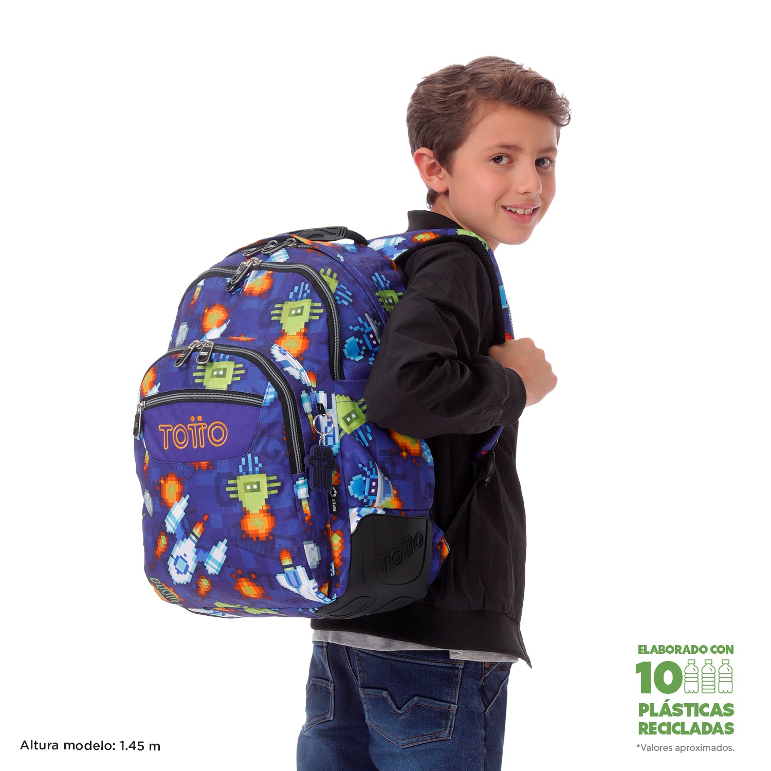 Conjunto Escolar TOTTO - Mochila Rayol + Lancheira Borrador + Estojo Tablero 8FK