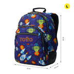 Conjunto Escolar TOTTO - Mochila Rayol + Lancheira Borrador + Estojo Tablero 8FK
