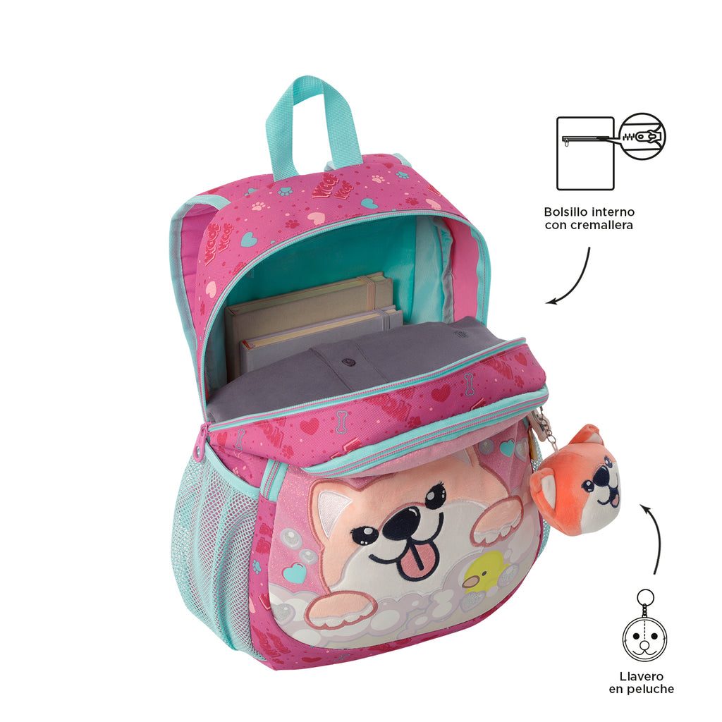 Conjunto Mochila M 6 a 7 anos+Lancheira+Estojo DOGGY LOVE 1K6