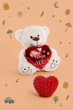 Kit Amor Especial | Peluche I LOVE YOU e Vela Coração | Urso Disponível em 2 Cores