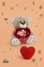 Kit Amor Especial | Peluche I LOVE YOU e Vela Coração | Urso Disponível em 2 Cores