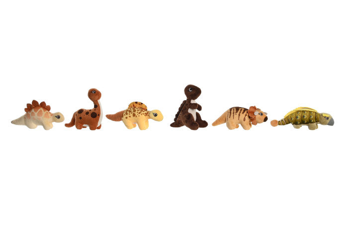 Conjunto de 6 Peluches Dinossauros – Aventura Pré-Histórica Suave e Divertida