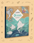 Kit Criativo "Calm and Peace – Colouring Ocean" + Estojo TOTTO | Bloco de Desenho | Lápis de Cor FABER-CATELL | Acessórios para desenhar