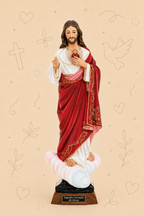 Imagem do Sagrado Coração de Jesus | Pintada à Mão | Disponível com 15 cm e 25 cm