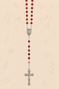 Terço em Cristal Vermelho | Feito à Mão | Terço Católico Elegante