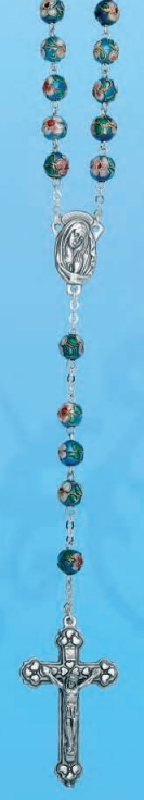 Terço Vitral Verde | Feito à Mão | Terço Católico em Estilo Vitral