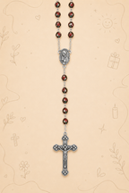 Terço Vitral Vermelho | Feito à Mão | Terço Católico em Estilo Vitral
