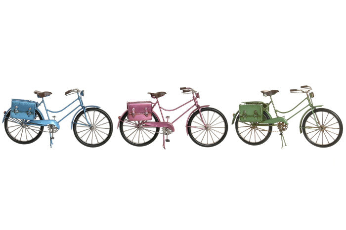 Bicicleta Vintage com Bolsas em Metal | Decoração Retro | Disponível em 3 Cores