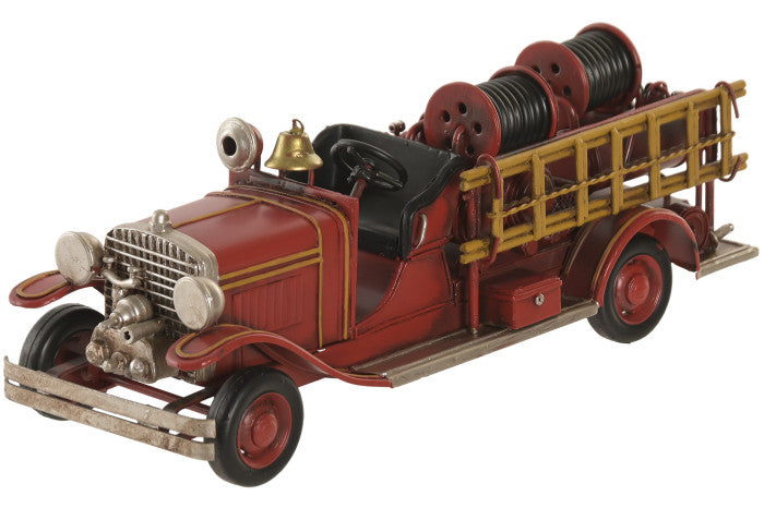 Carro de Bombeiros Vintage em Metal | Decoração Retro e Colecionável