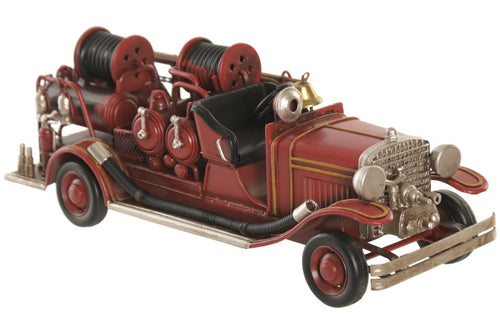 Carro de Bombeiros Vintage em Metal | Decoração Retro e Colecionável