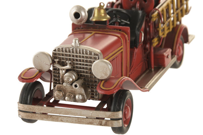 Carro de Bombeiros Vintage em Metal | Decoração Retro e Colecionável