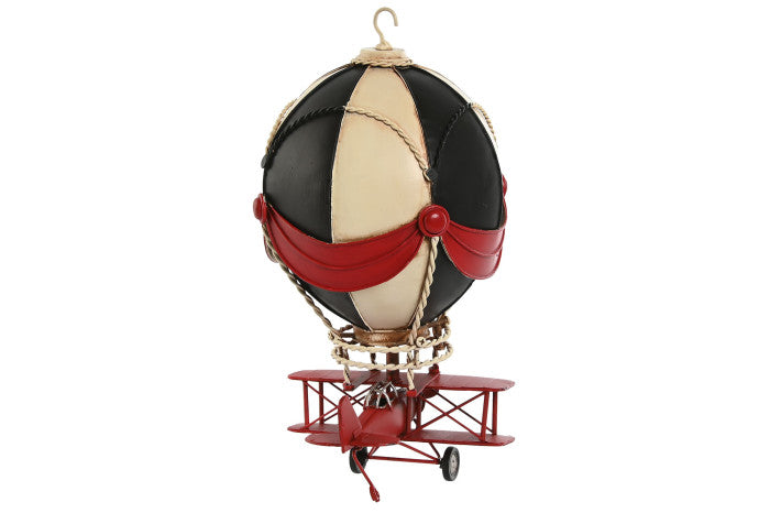 Balão de Ar Quente e Avião Suspenso em Metal | Decoração Vintage | Disponível em 2 modelos