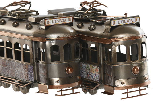 Elétrico de Lisboa Vintage em Metal | Decoração com Azulejos Portugueses