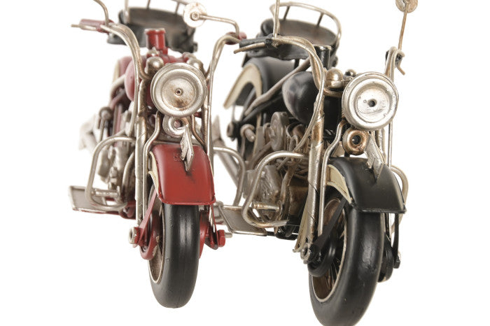 Mota Vintage Estilo Harley em Metal | Decoração Retro Motard | Disponível em 2 Cores