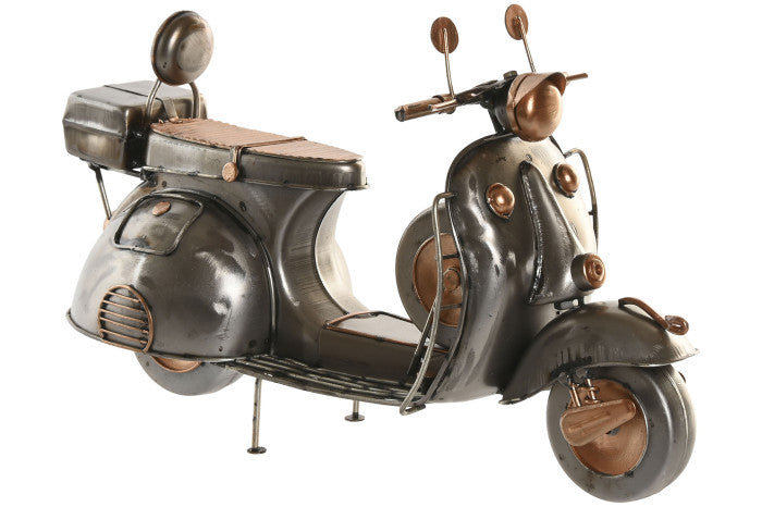 Scooter Vintage em Metal | Decoração Retro com Detalhes Acobreados
