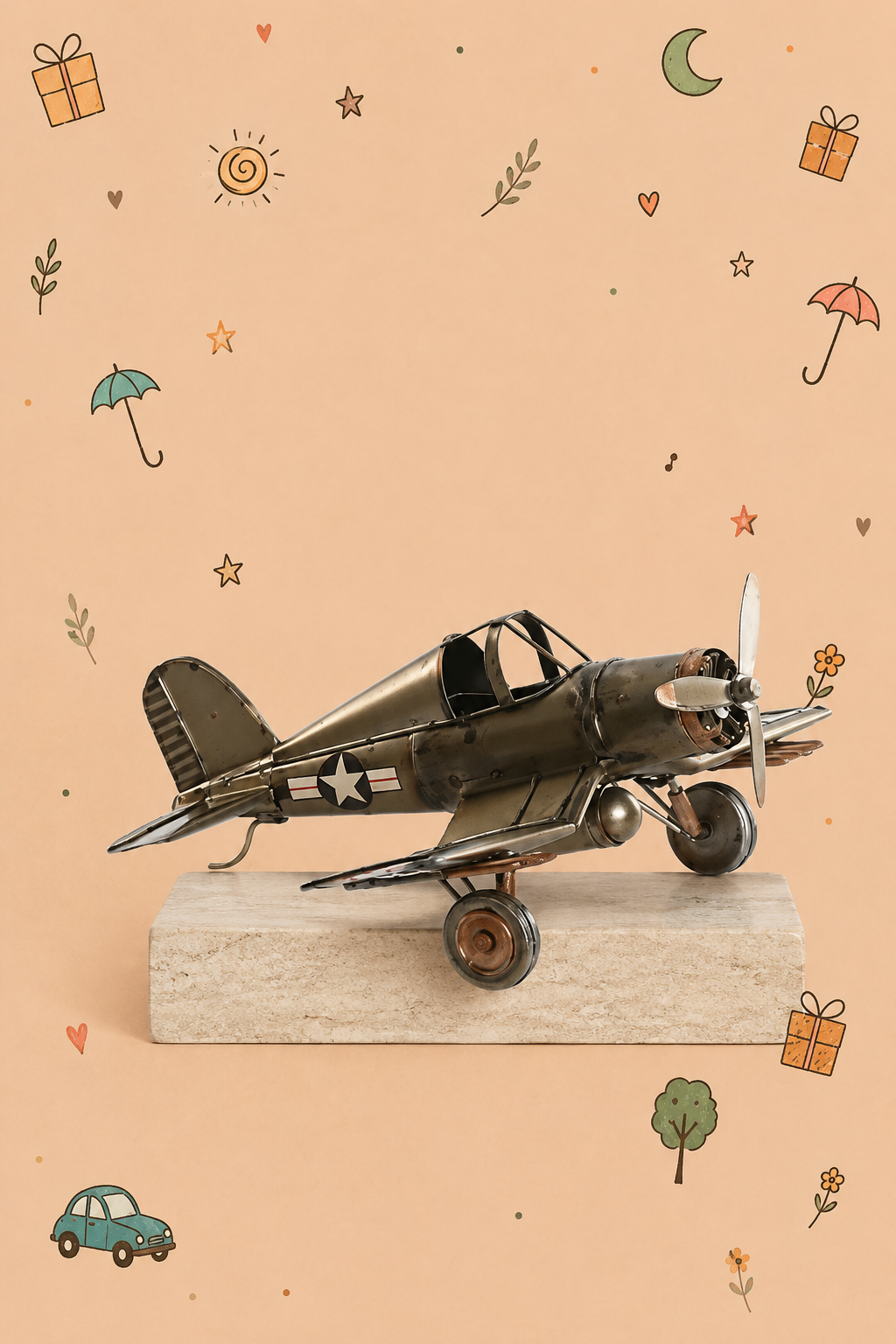 Avião Vintage em Metal | Decoração Retro e Colecionável | Disponível em 2 Modelos