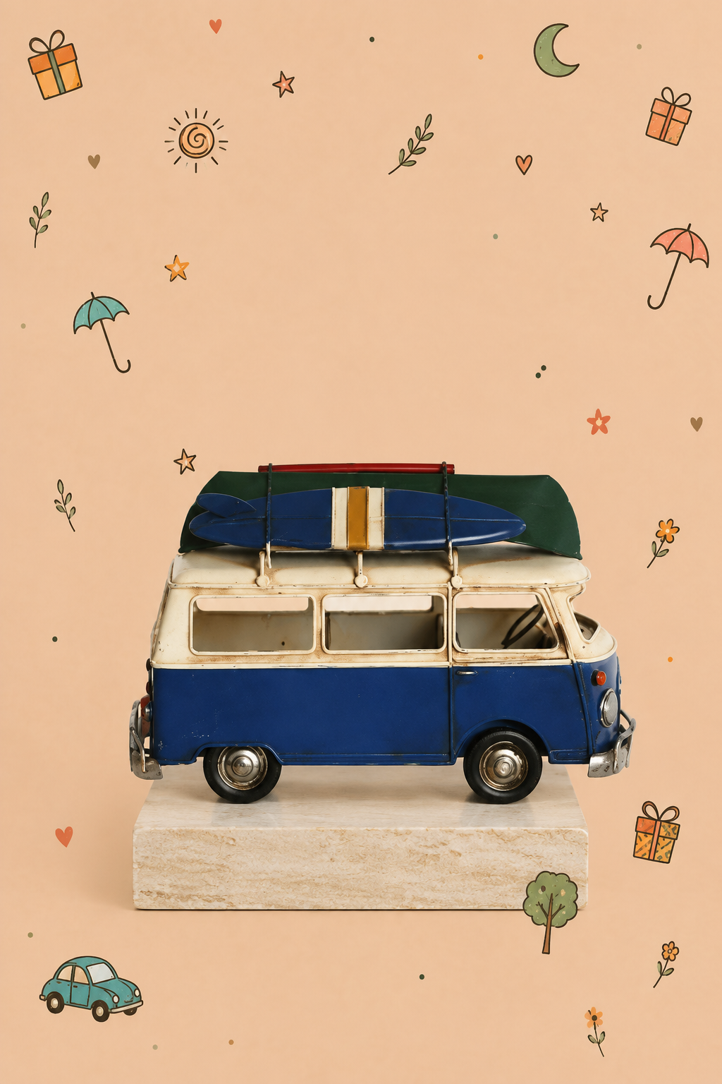 Carrinha Vintage Pão de Forma em Metal | Decoração Retro | Disponível em 3 Cores
