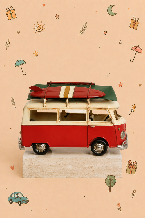 Carrinha Vintage Pão de Forma em Metal | Decoração Retro | Disponível em 3 Cores