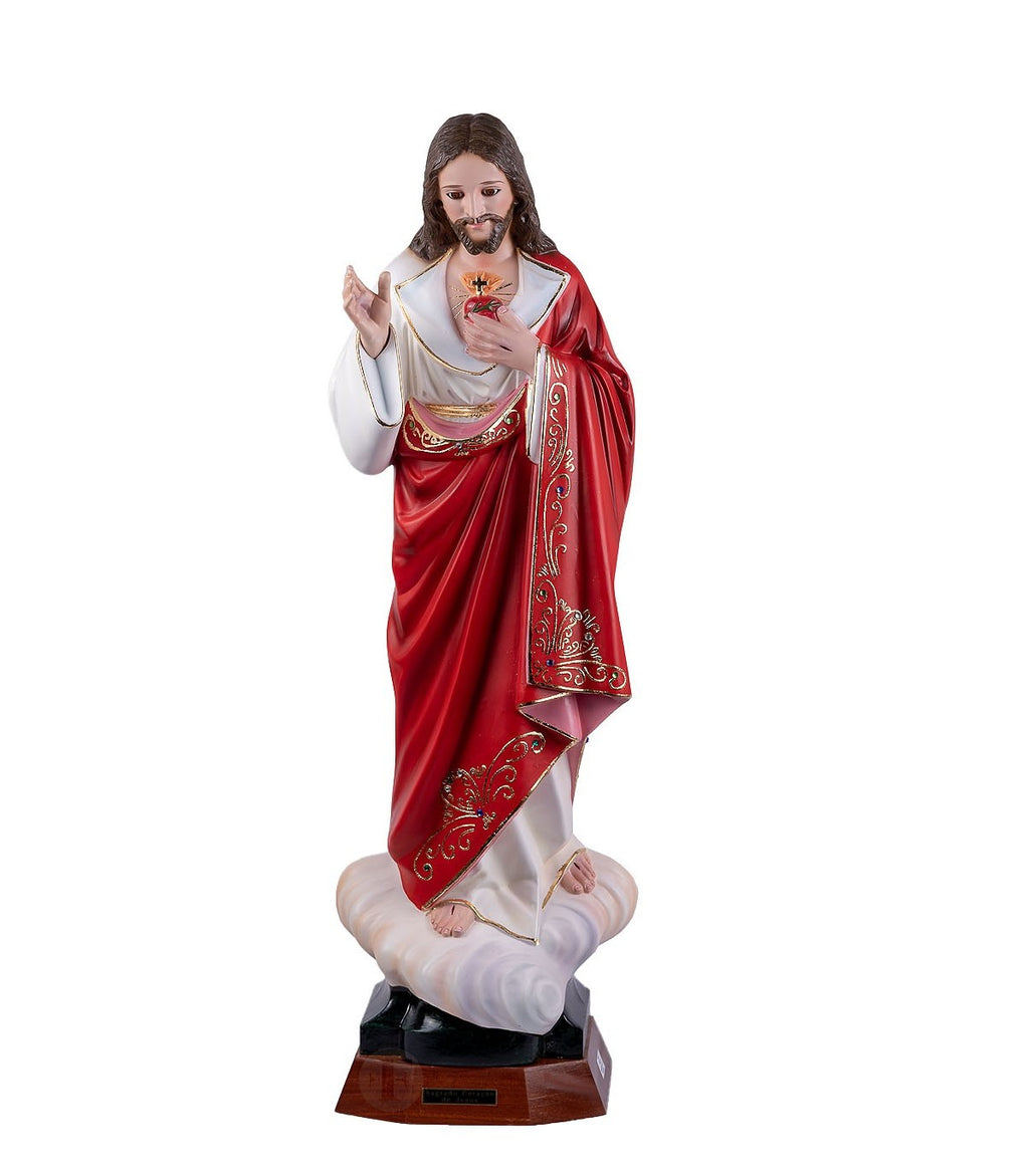 Imagem do Sagrado Coração de Jesus | Pintada à Mão | Disponível com 15 cm e 25 cm